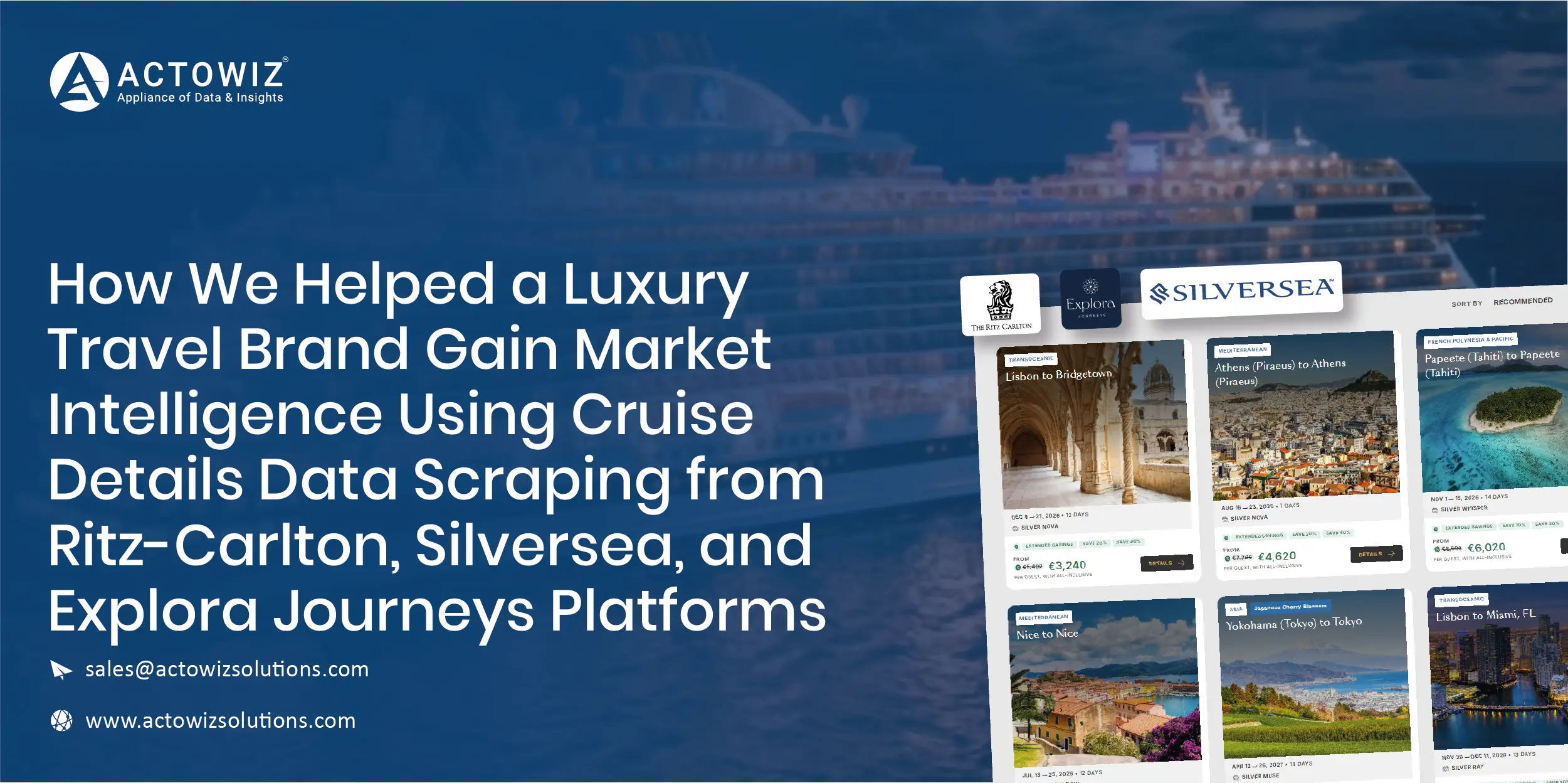 Cruise Details Data Scraping from Ritz-Carlton, Silversea, Explora Journeys